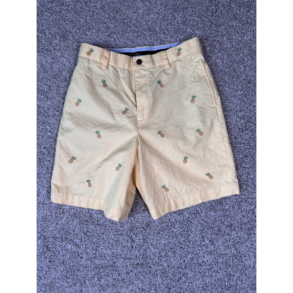 Brooks Brothers Boys Cotton Shorts Sz 14 Pineapple Embroidered Resort